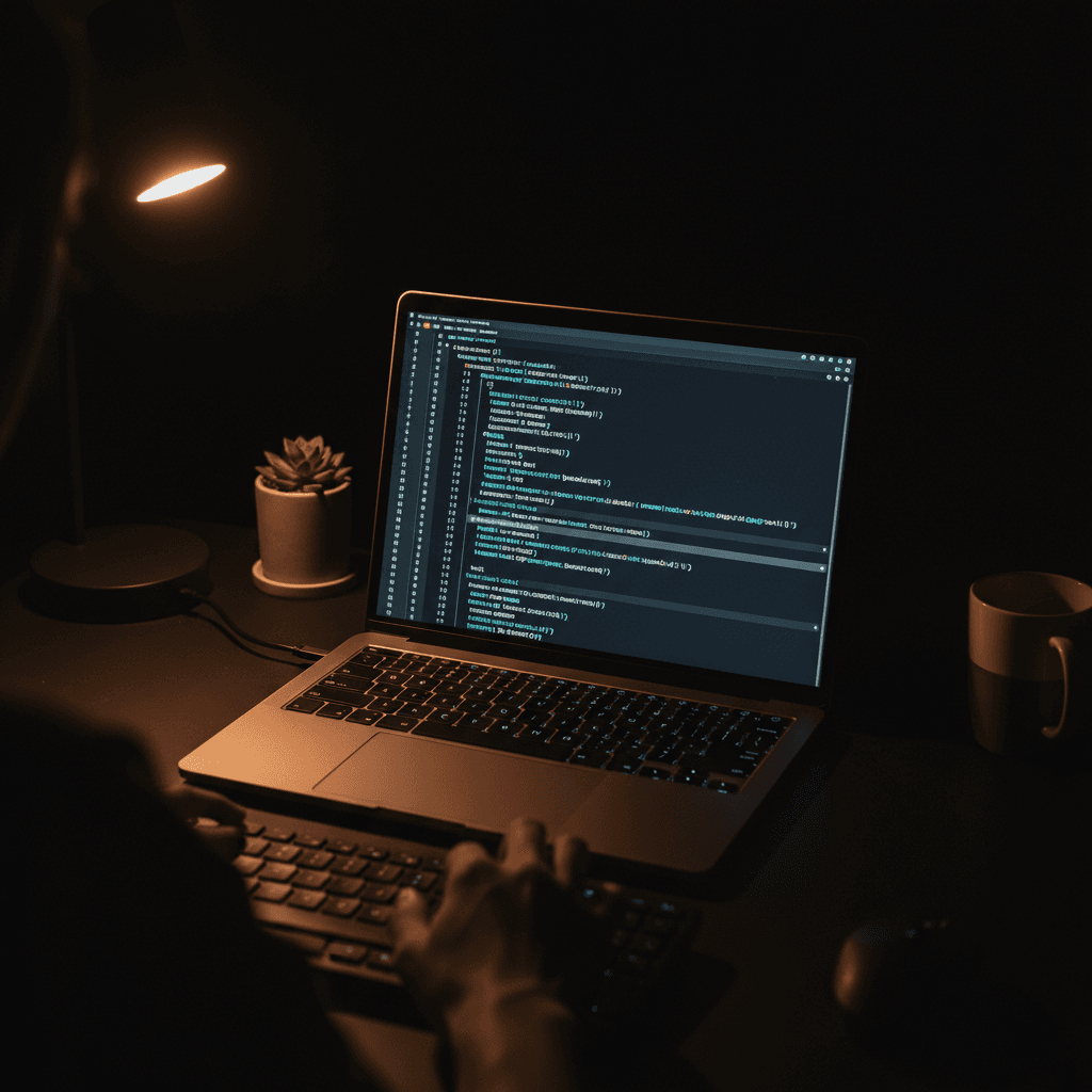 Developer coding an AI application